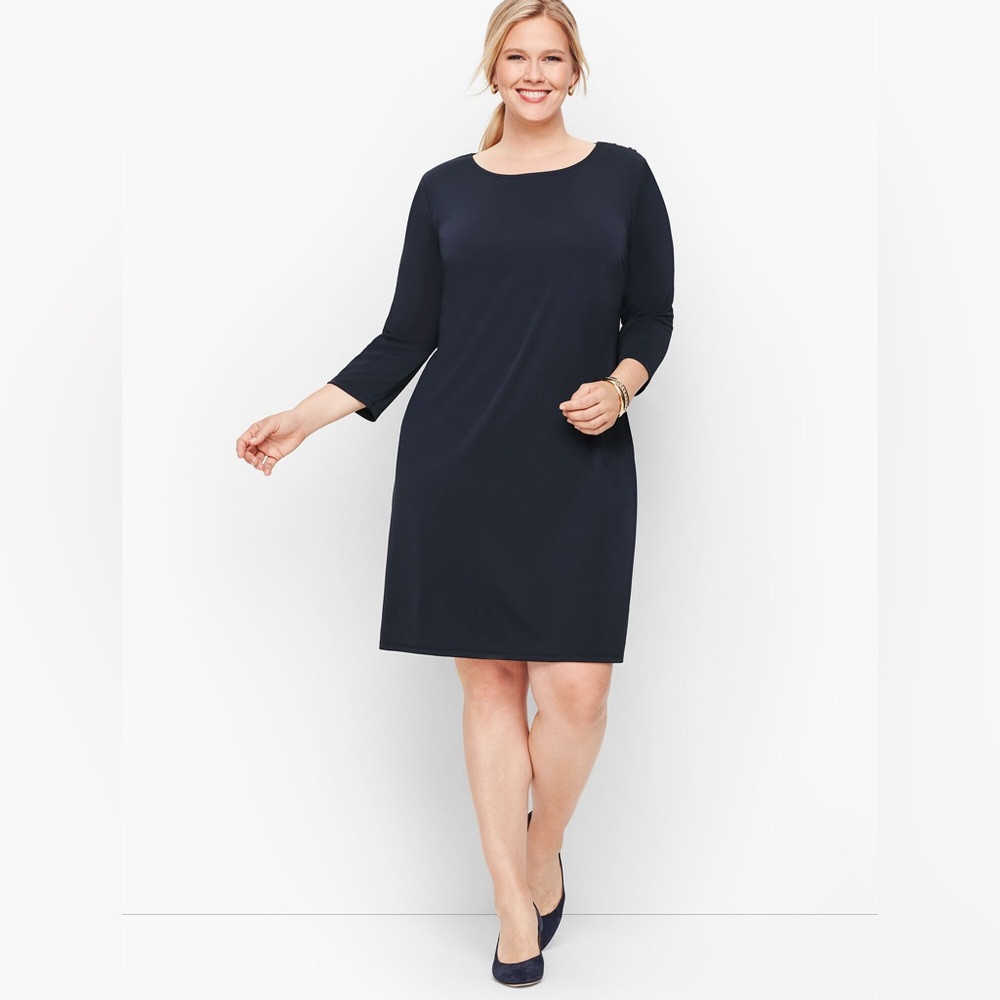 NICOLE MILLER Black 3/4 Long Sleeve Dress Size XL